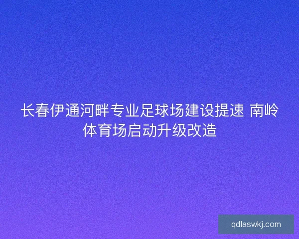 长春伊通河畔专业足球场建设提速 南岭体育场启动升级改造