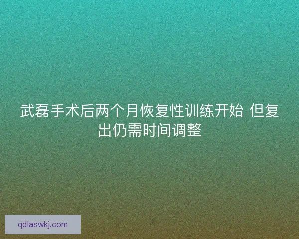 武磊手术后两个月恢复性训练开始 但复出仍需时间调整