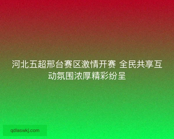 河北五超邢台赛区激情开赛 全民共享互动氛围浓厚精彩纷呈