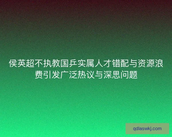 侯英超不执教国乒实属人才错配与资源浪费引发广泛热议与深思问题